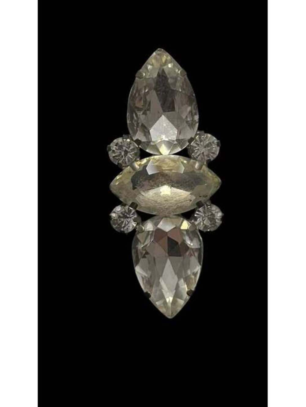 Vintage Oversized Clear Rhinestone Cocktail Ring
